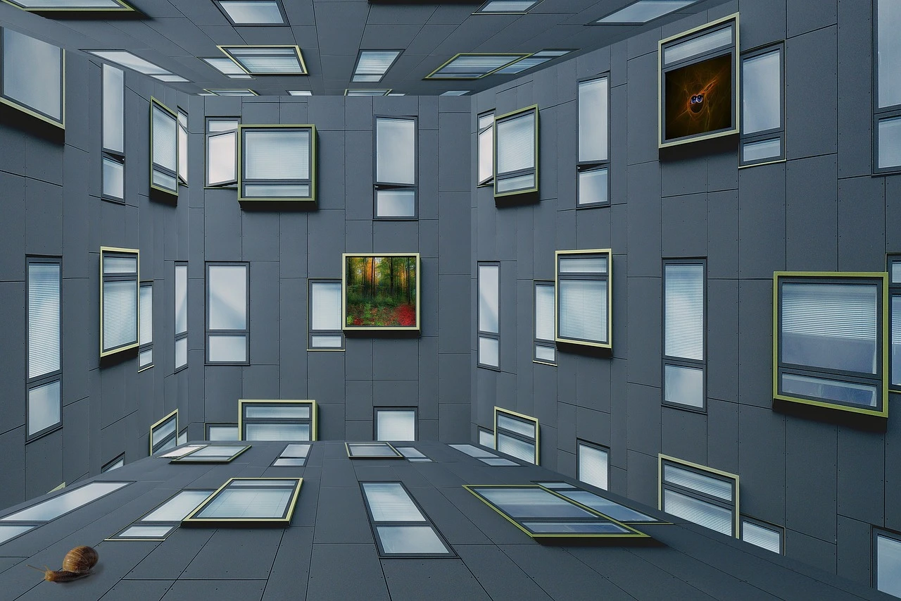 ´What´s next?´ Sketch of expansive inner space, part I gemengde techniek op handgeschept papier. Formaat 70 bij 110 cm. Prijs € 500,00